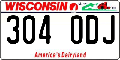 WI license plate 304ODJ