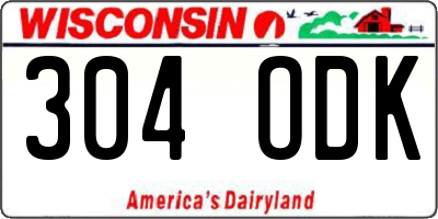 WI license plate 304ODK