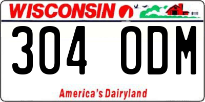 WI license plate 304ODM