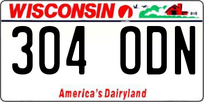 WI license plate 304ODN