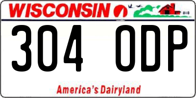 WI license plate 304ODP