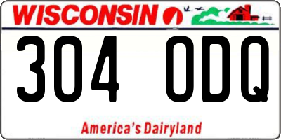 WI license plate 304ODQ