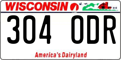 WI license plate 304ODR