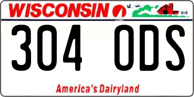 WI license plate 304ODS