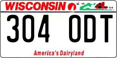 WI license plate 304ODT