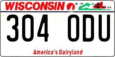 WI license plate 304ODU