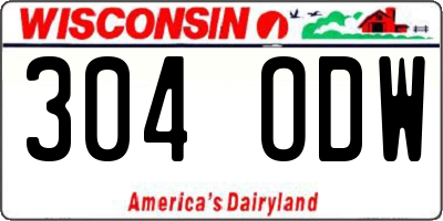 WI license plate 304ODW