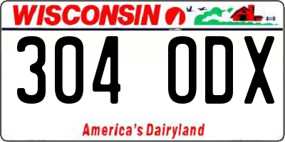 WI license plate 304ODX