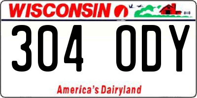 WI license plate 304ODY