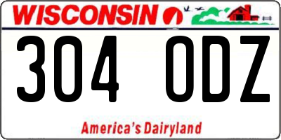 WI license plate 304ODZ
