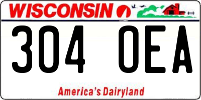 WI license plate 304OEA