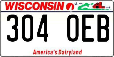 WI license plate 304OEB