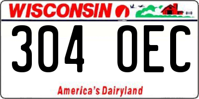 WI license plate 304OEC