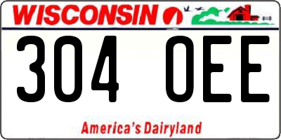 WI license plate 304OEE