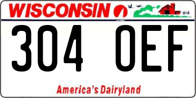 WI license plate 304OEF