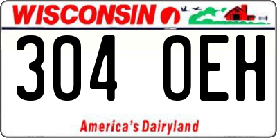 WI license plate 304OEH