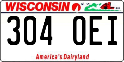 WI license plate 304OEI