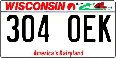 WI license plate 304OEK