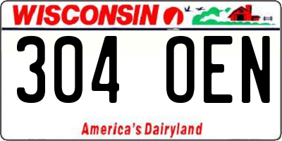 WI license plate 304OEN