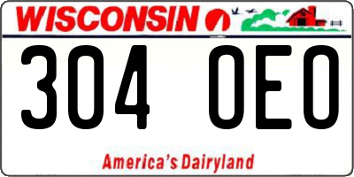WI license plate 304OEO
