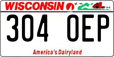 WI license plate 304OEP