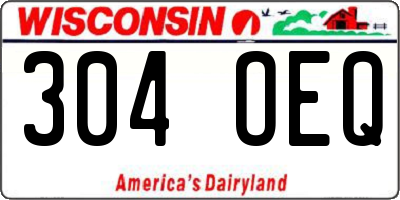 WI license plate 304OEQ