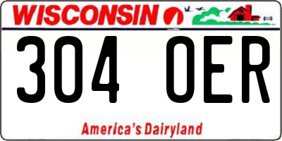 WI license plate 304OER