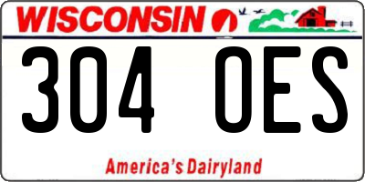 WI license plate 304OES