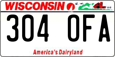 WI license plate 304OFA