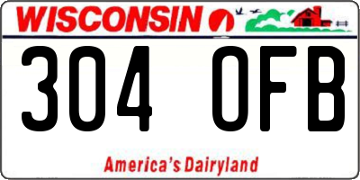 WI license plate 304OFB