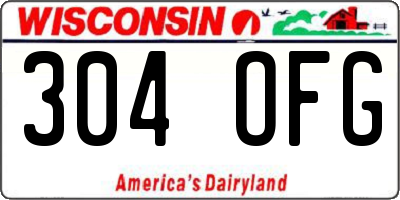 WI license plate 304OFG