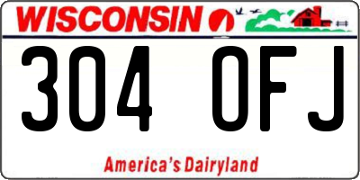 WI license plate 304OFJ