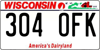WI license plate 304OFK