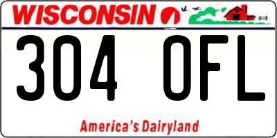 WI license plate 304OFL
