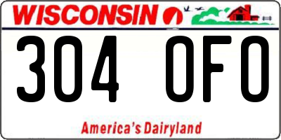 WI license plate 304OFO