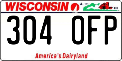 WI license plate 304OFP
