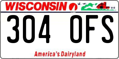 WI license plate 304OFS