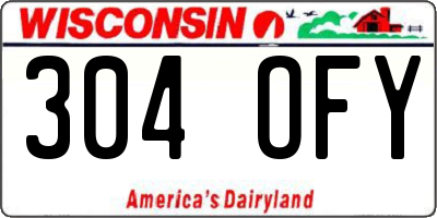 WI license plate 304OFY