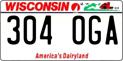 WI license plate 304OGA