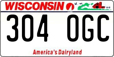 WI license plate 304OGC