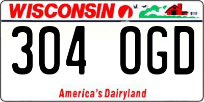 WI license plate 304OGD