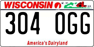 WI license plate 304OGG