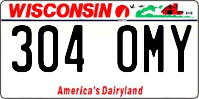 WI license plate 304OMY