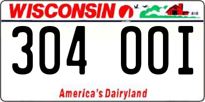 WI license plate 304OOI