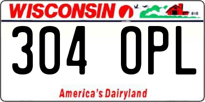 WI license plate 304OPL