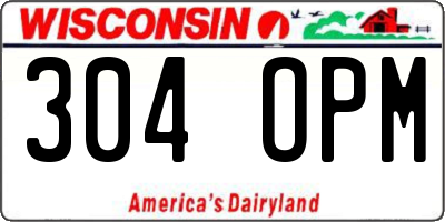 WI license plate 304OPM