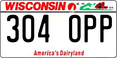 WI license plate 304OPP