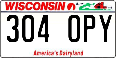 WI license plate 304OPY