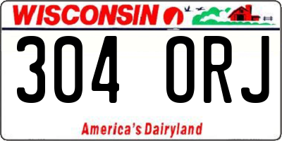 WI license plate 304ORJ