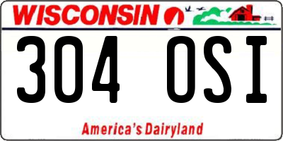 WI license plate 304OSI